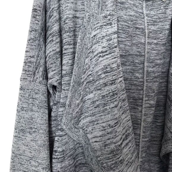 Athleta Sweater Womens Size S Heather Gray Heavy Knit Pockets Open Front Hoodie - Picture 6 of 10